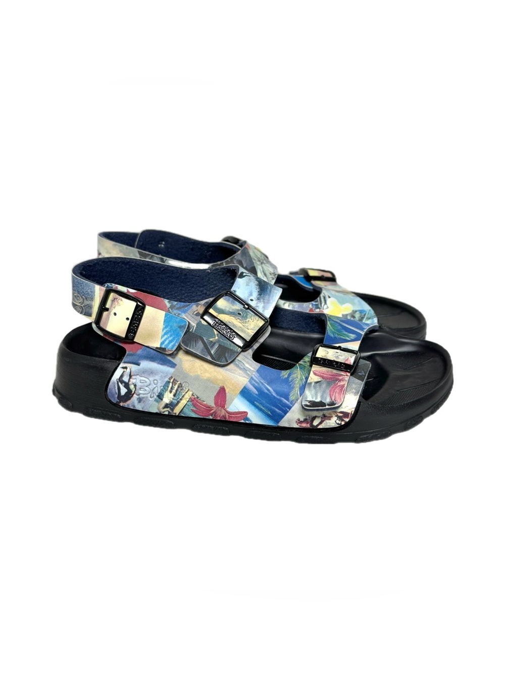 Birkis by Birkenstock Vacation Postcard Two Strap Slingback Sandals